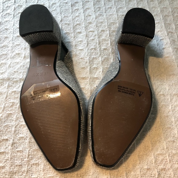 NEXT Grey/White Sling-Back Mules - Picture 3 of 5